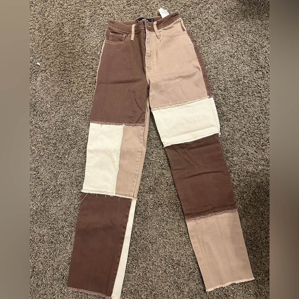 Hollister patchwork jeans.